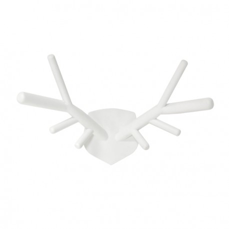 Buesto ciervo blanco moderno sin cabeza, solo cuernos