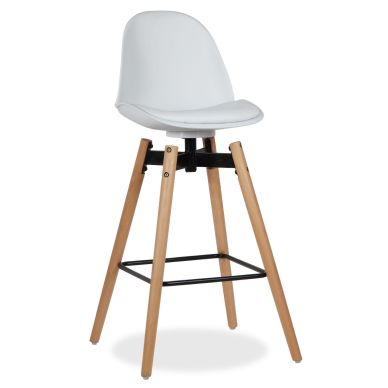 Taburete Rysto, Superstudio, asiento polipiel, color blanco